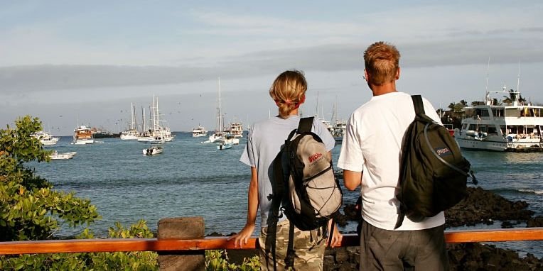 Eilandhoppen galapagos, twee reizigers